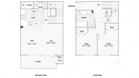 The Alaska Floor Plan at ReNew Bayshore Townhomes, Alaska